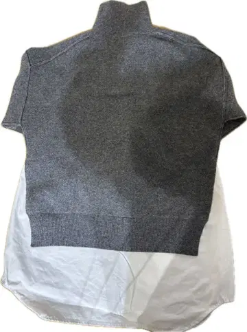 ZARA 콤비 포플린 니트 스웨터 그레이 S