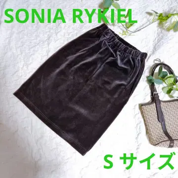 [ SONIA RYKIEL ] 벨벳 타이트 스커트 S 사이즈 블랙