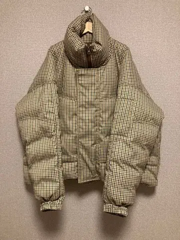 eloops 다운 자켓 체크 무늬 볼륨 다운