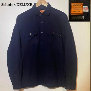 Schott x DELUXE 별주 울 CPO 계열 셔츠 38 M 일본제
