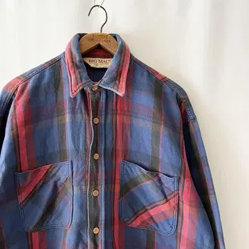 90s BIG MAC 체크 플란넬 셔츠 L USA제 빈티지