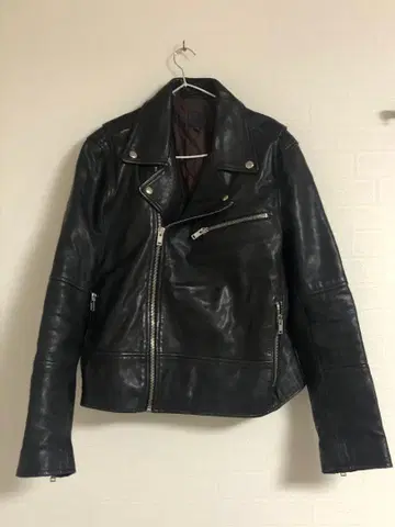 GAP 가죽 자켓 더블 블랙 양가죽