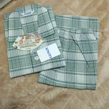 GUNZE 군제 신사 긴팔 파자마 긴바지 (프론트 오픈) 오가닉 코튼