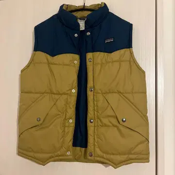 patagonia 다운 베스트 네이비 베이지 키즈 L 12