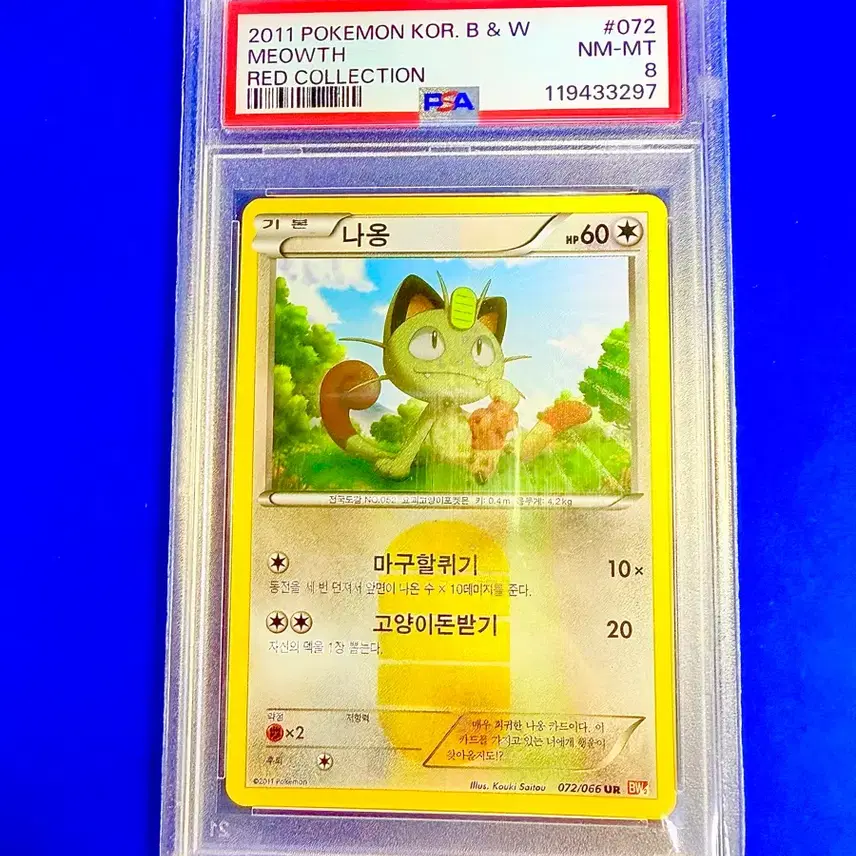 포켓몬카드 2011 BW UR 나옹 PSA8 사진 1