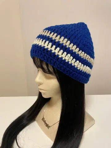 니트 비니 모자 패션 소품 헤어 액세서리 블루