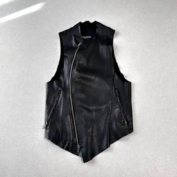 BUFFALO BOBS 레더 베스트 00s Y2K 변형 천연 가죽