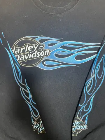 [ 레어 ] 90s 할리데이비슨 블루 프레임 빈티지 롱T 구제 의류