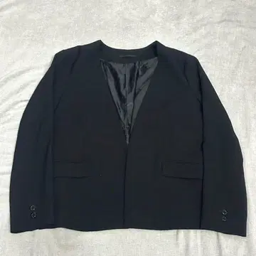 [ 새상품급 ] GU 지유 워셔블 노카라 자켓 블랙 사이즈 XL