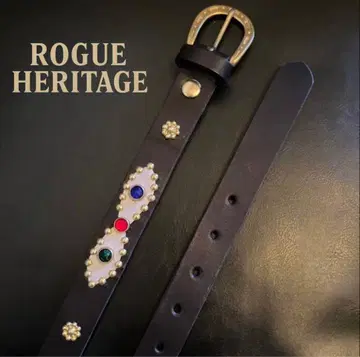 웨스턴 내로우 벨트 2.5cm 폭 W32 USA제 스터드 블랙