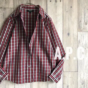 A.P.C. 아페쎄 체크 긴팔 셔츠 코튼 블라우스 XS