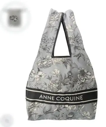 새상품 앙코키네 데셍풍 플라워 프린트 에코백 D링 부착 그레이