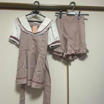 리즈리사 LIZLISA 세일러 카라 셋업 핑크 반팔