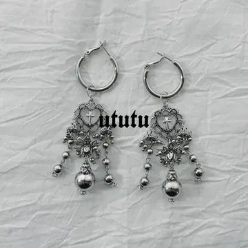 하트 샹들리에 귀걸이
