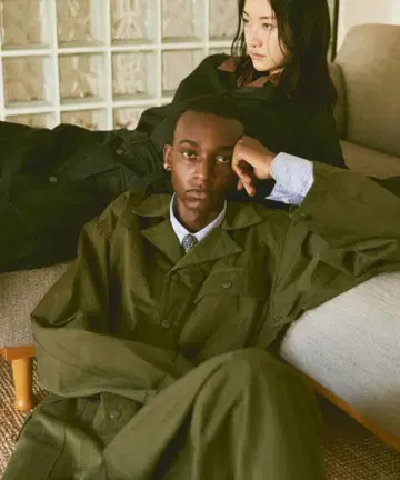 헤링본 밀리터리: 블랙 데님 점프수트