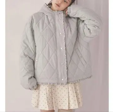merry jenny 프릴 퀼팅 후드 자켓