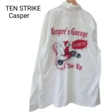 [ 초레어 XXL ] TEN STRIKE 캐스퍼 자수 워크 셔츠 차고