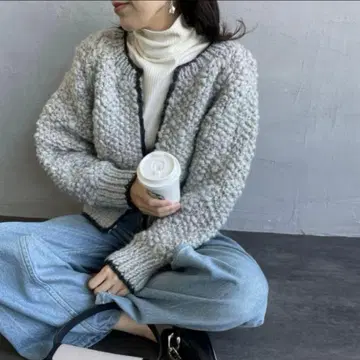 네팔 핸드 니트 카우친 택 포함 새상품급