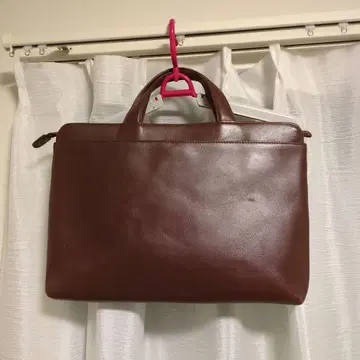 TRION 얇은 바닥 브리프백 브라운 글로브 레더 A4