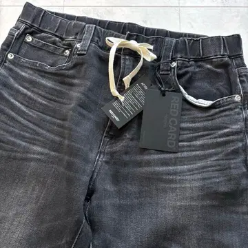 [ 미사용 ] 레드카드 데님 팬츠 드로 코드 오니히게 스트레치 W32