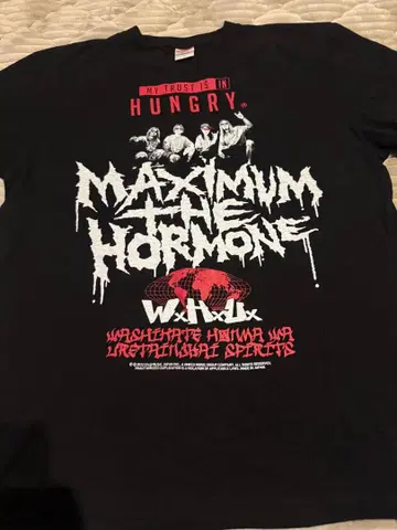 MAXIMUM THE HORMONE WxHxUx 티셔츠 L 사이즈