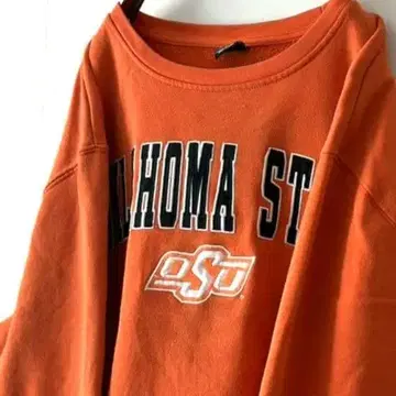 탑 오브 더 월드 조마 자수 맨투맨 XL 오렌지 구제 의류