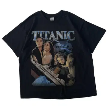 타이타닉 영화 T셔츠 GILDAN 블랙 L 빈티지 구제 의류 90s