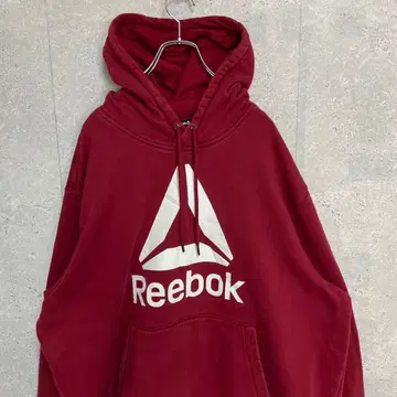 리복 로고 프린트 와인 레드 후드 맨투맨 빅사이즈 3XL