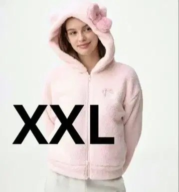 지유 마쉬멜로우 필 풀 집업 후드티 산리오 키티