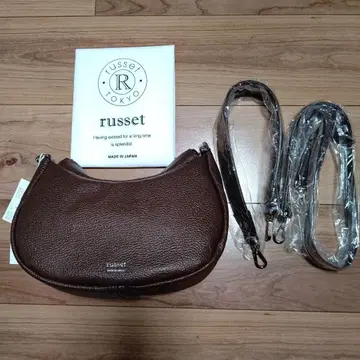 러셋 하프문 2WAY 숄더백 다크 브라운