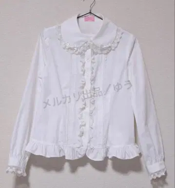 엔젤릭 프리티 둥근 카라 블라우스 화이트