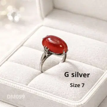 GSILVER 빨간색 돌 반지 7호 빈티지