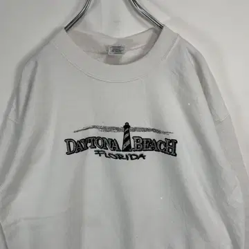 플로리다 데이토나 비치 반짝이 프린트 맨투맨 트레이닝복 구제 의류 M