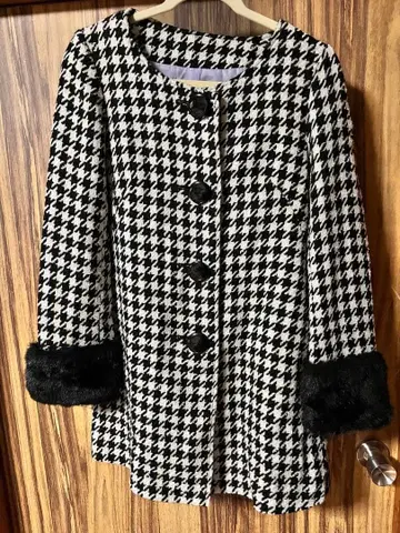 CECIL Mc BEE 하운드투스 체크 패턴 코트