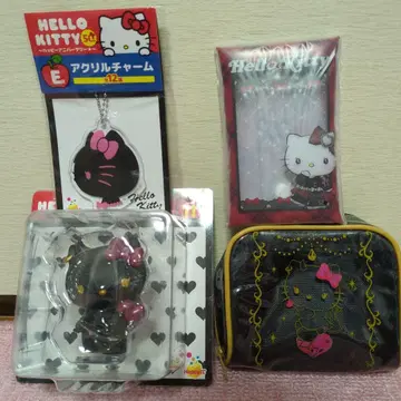 헬로키티 데빌 악마 피규어 파우치 아크릴 참 묶음 판매