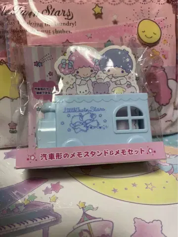산리오 리틀트윈스타 기차 모양 메모 스탠드 & 메모