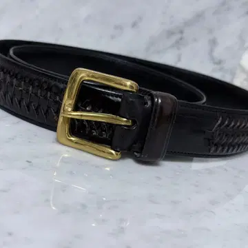 vintage 이탈리아제 벨트 천연 가죽 가죽 블랙 메쉬