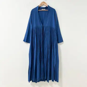 하우스 오브 로터스 카디 코튼 개더 드레스 블루