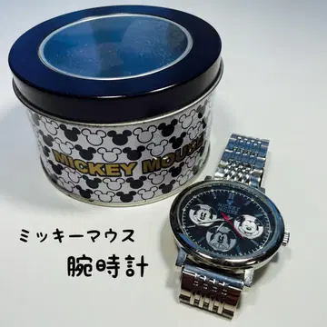 미키마우스 캐릭터 아날로그 시계 실버 손목시계