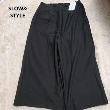 새상품 SLOW&STYLE 와이드 팬츠 허리밴딩 캐주얼