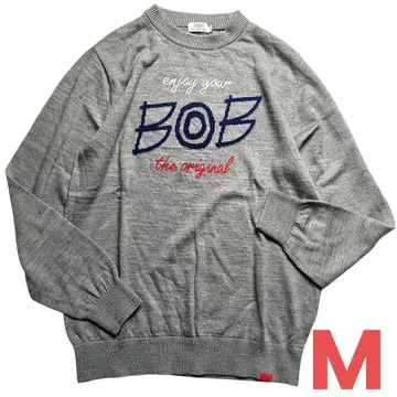 BOB 밥 이탈리아제 디자이너 니트 그레이 자수 M 얇은 소재