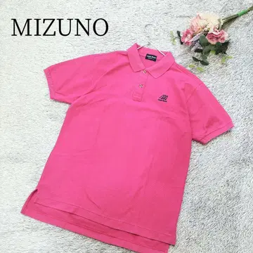 [ 미즈노 월드 레더 ] 반팔 셔츠 핑크 골프웨어 M 사이즈