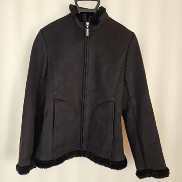 SONIA RYKIEL 소니아 리키엘 페이크 무스탕 지퍼 코트 블랙 38