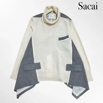 Sacai 사카이 도킹 터틀 니트 긴팔 상의 여성용 M 상당