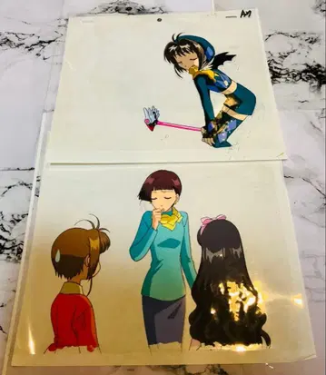 카드캡터 사쿠라 애니메이션 셀화 사쿠라, 지수, 소노미 2장 세트