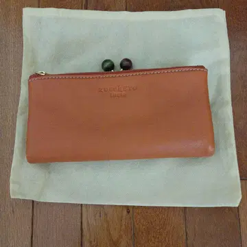 zucchero 오렌지 가죽 장지갑