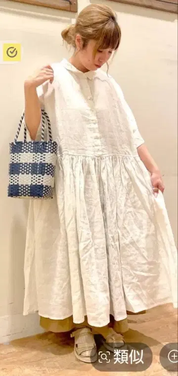 스튜디오 클립 내추럴 바이 클립 원피스 린넨 오프화이트