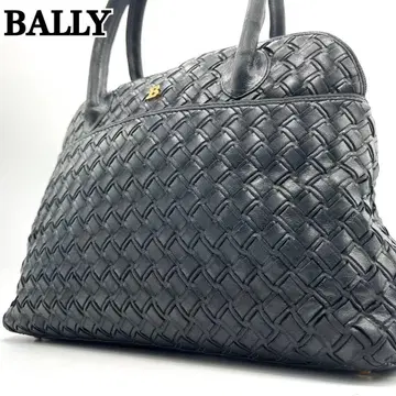 BALLY 발리 빈티지 핸드백 가죽 뜨개질 블랙