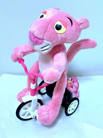 레어!? 핑크 팬서 자전거 기믹 봉제 인형 완구 즉시 구매 가능!