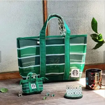 미사용 새상품 스타벅스 대만 한정판 메쉬 토트백 Starbucks